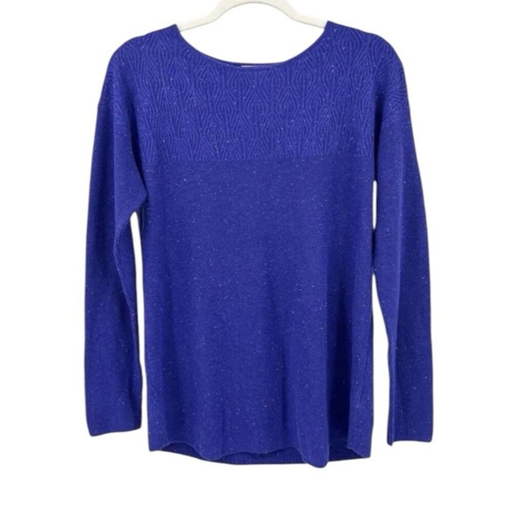 Talbots Ribbed Confetti Knit Long Sleeve Round Neck Sweater Size Medium Petite